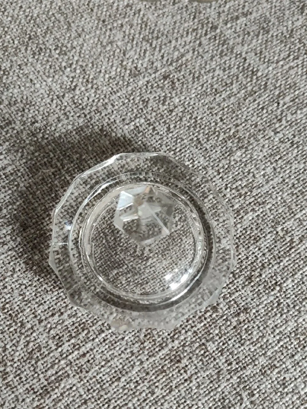 Vintage Austrian Clear Crystal Sugar Bowl with Lid and Matching Saucer Tea Caddy